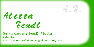 aletta hendl business card